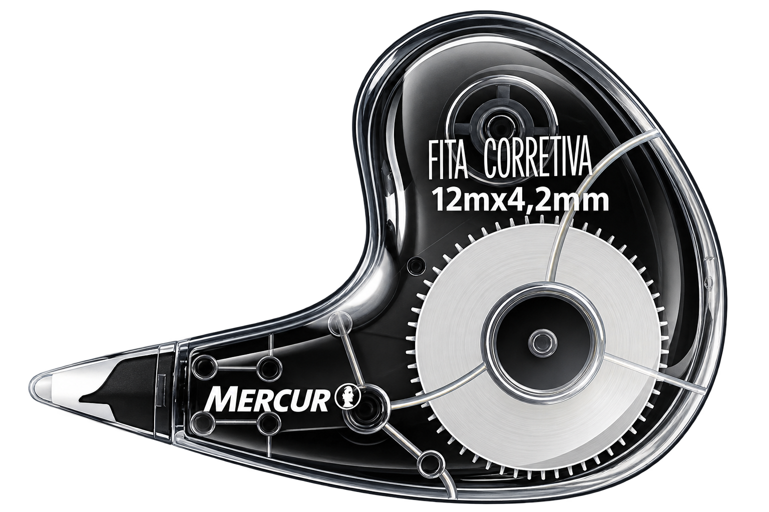 CORRETIVO EM FITA 4,2MM X 12M PRETO MERCUR