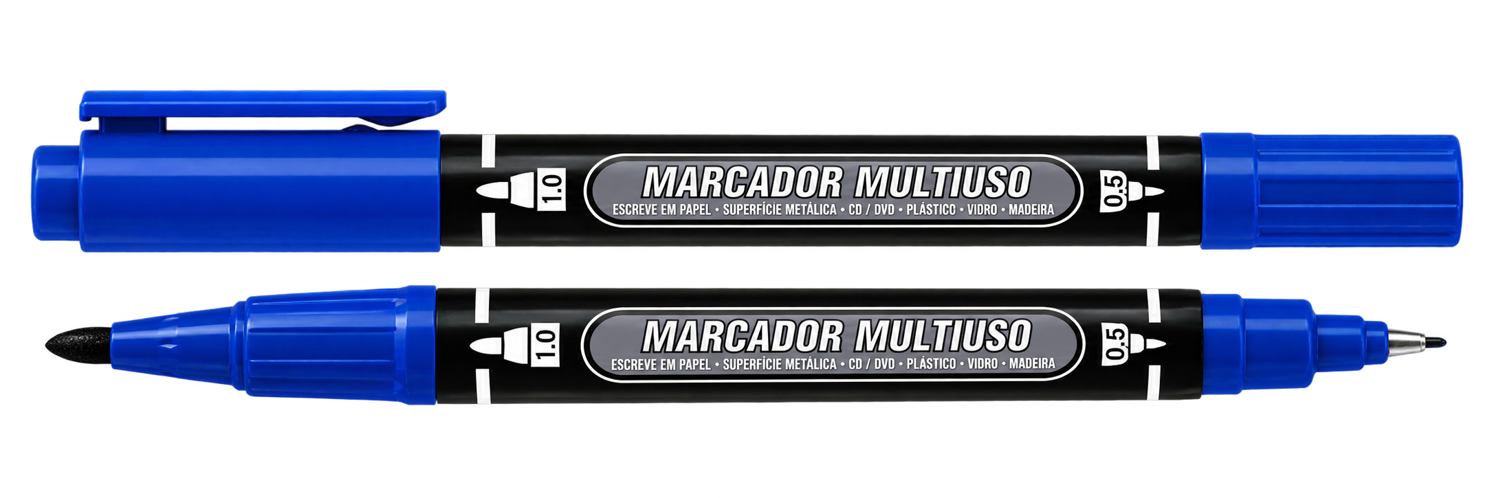 MARCADOR CD E DVD DUO AZUL 0.5MM E 1.0MM GRAMP LINE