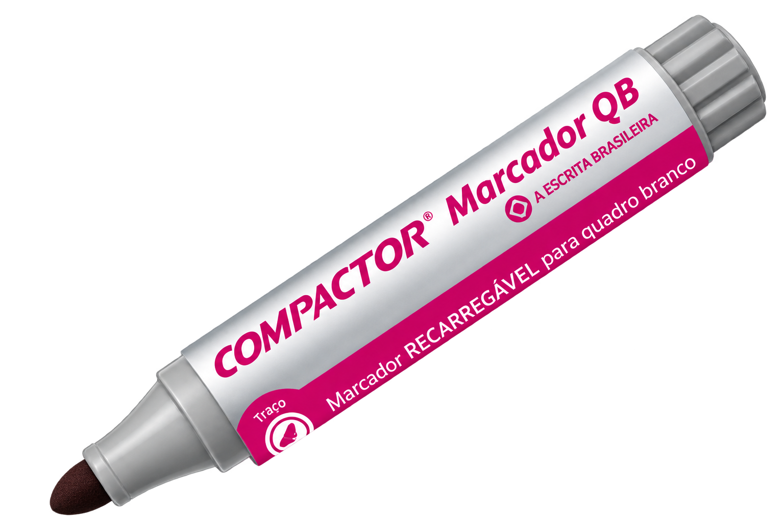MARCADOR PARA QUADRO BRANCO RECARREGAVEL ROSA COMPACTOR